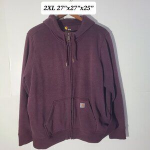 Carhartt Women's Full Zip Maroon 2XL Hoodie